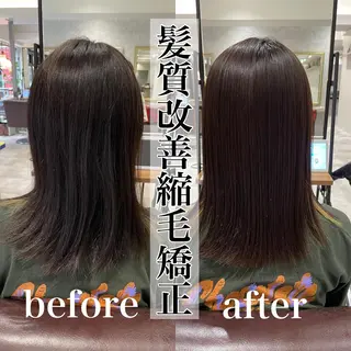 セミロング 髪質改善縮毛矯正 ◽️河野泰貴のヘアスタイル