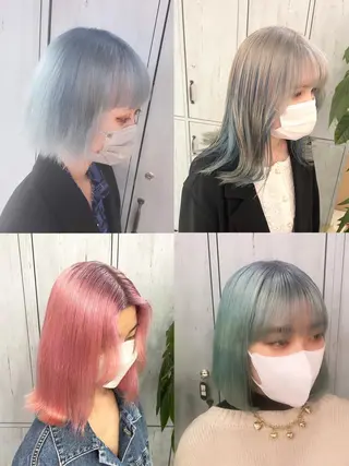セミロング カラー 町田ブリーチ特化 MANATOのヘアスタイル