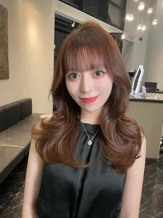セミロング 韓国✖️網紅🖤 パーマYURIYAのヘアスタイル