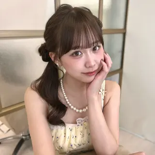 ミディアム ヘアアレンジ 🪞ボブ特化/顔 まわり🧸mai🎀のヘアスタイル