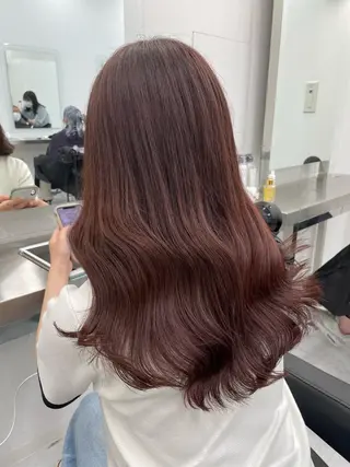 ロング カラー ヘアアレンジ 縮毛矯正/髪質改善/ ブリーチ毛/木元渓太のヘアスタイル