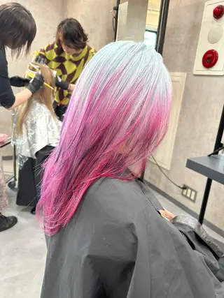 ロング カラー ハイトーン職人 ♡推しカラー♡カイトのヘアスタイル