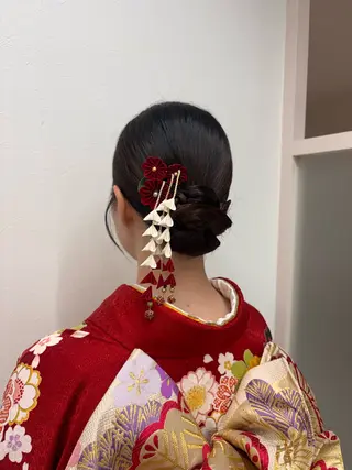 ミディアム ヘアアレンジ🪽🎀 艶カラー/天王寺のヘアスタイル