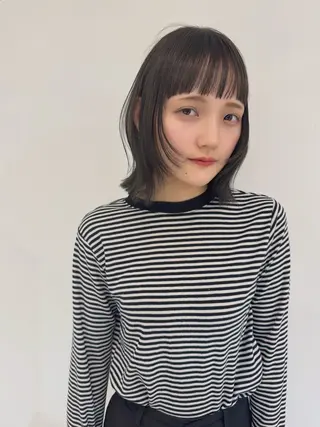 セミロング カラー レイヤーカット ベージュカラー/小島のヘアスタイル