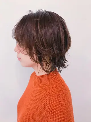 ショート 💓パーマ，💗 レイヤーカットのヘアスタイル