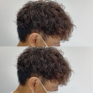 ショート パーマ メンズ 原田 涼矢のヘアスタイル
