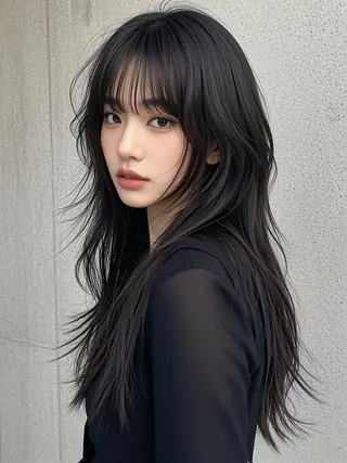 ロング ウルフカット 811 大阪梅田 ウルフのヘアスタイル