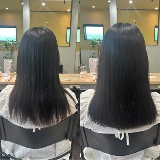セミロング パーマ hubhair レイヤー/透明感のヘアスタイル