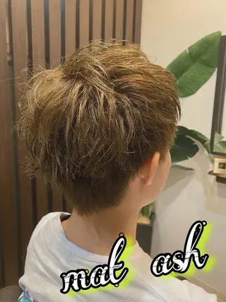 ショート カラー メンズパーマ /栄/伊藤りんなのヘアスタイル
