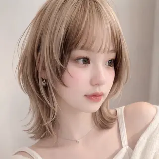 カラー ミディアム デザイン/韓国風 垢抜け/キャロのヘアスタイル
