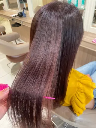ロング カラー パーマ 韓国ヘアメイク🎀/ 縮毛矯正✨山本媛香のヘアスタイル