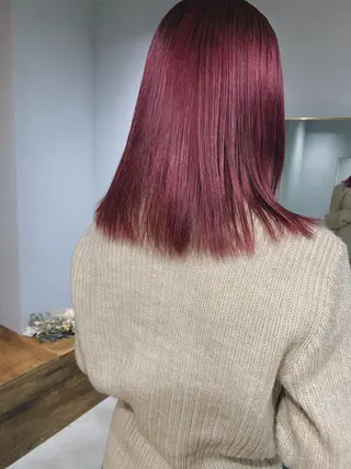 セミロング カラー ボブパーマコテ巻き風 パーマNo1深江秀平のヘアスタイル