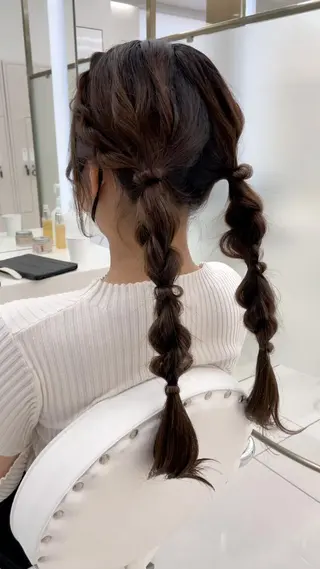 セミロング ヘアアレンジ CARELLY Rukaのマツエク・マツパデザイン