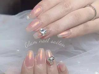 ネイル エツメ💅 長さ出し🎀デザインのネイルデザイン