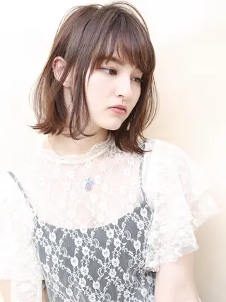 ミディアム カラー パーマ THE USUAL ユージュアルのヘアスタイル