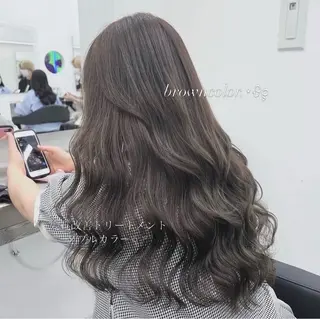 ロング Nanako/ グレージュ🩶/韓国のヘアスタイル