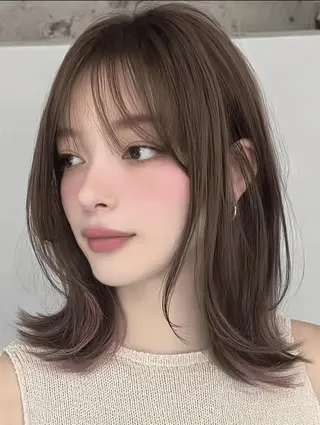 ミディアム カラー ✨エクステ✨本数・ 色合わせ相談可／山口のヘアスタイル