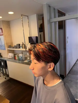 カラー メンズ 河山 楽のヘアスタイル