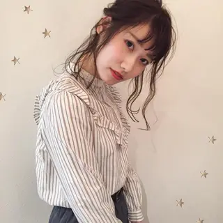 ミディアム ヘアアレンジ 市川 千夏のヘアスタイル