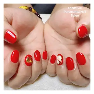 ミディアム ネイル 🐾enen style 🐾のネイルデザイン