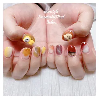 ミディアム ネイル 🐾enen style 🐾のネイルデザイン