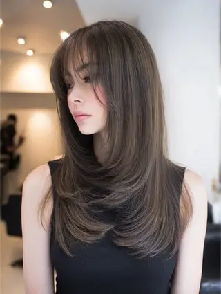 ロング 絶対綺麗な暖色カラー 🎯あります✨増渕✨のヘアスタイル