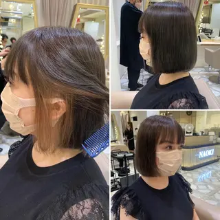 ミディアム カラー パーマ ヘアアレンジ メンズ キッズ ネイル マツエク・マツパ アイブロウ 《褒められる》 透明感カラー/小嶋のヘアスタイル