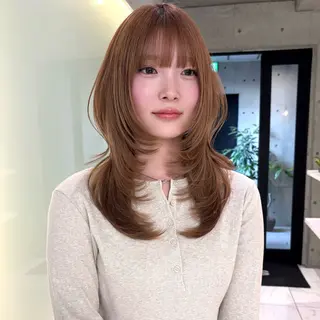 ミディアム riko/レイヤー カット/ヘアセットのヘアスタイル