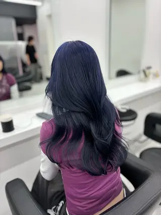 セミロング カラー 抜け感レイヤー︴ ニュアンスカラーのヘアスタイル