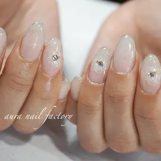 ショート カラー ネイル 赤羽 aura 深爪矯正 自爪育成のネイルデザイン