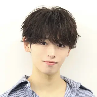 ショート カラー パーマ メンズ 🔥メンズ極🔥韓国 シャドウ/波巻き柿崎のヘアスタイル