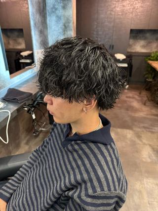 ショート カラー パーマ ヘアアレンジ メンズ キッズ 🔷横浜1のパーマ 職人🔷将太郎のヘアスタイル