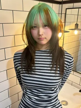 ロング カラー koki /渋谷 /デザインカラーのヘアスタイル
