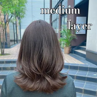 ミディアム 沖 宜志のヘアスタイル
