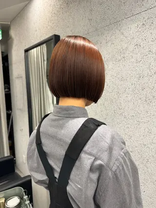 ミディアム ボブ/レイヤーカット 縮毛矯正/コウキ新宿のヘアスタイル