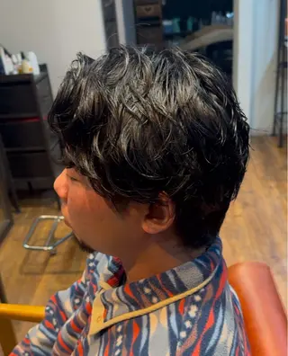 ショート パーマ ヘアアレンジ メンズ 金子 富士のヘアスタイル