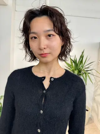 ミディアム パーマ カラー CEINE PATHのヘアスタイル