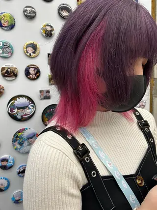 ミディアム カラー 推しカラー オタク美容師 山本のヘアスタイル