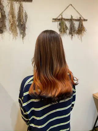ロング カラー 中村 樹菜のヘアスタイル