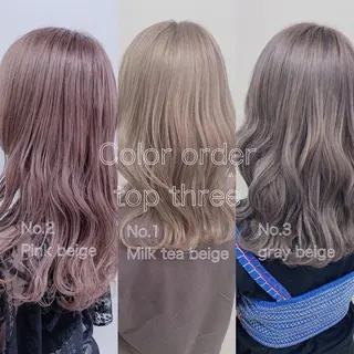 ミディアム カラー パーマ ヘアアレンジ ネイル マツエク・マツパ 𓏸レイヤー髪質改善 透けカラーカノン🫧のヘアスタイル