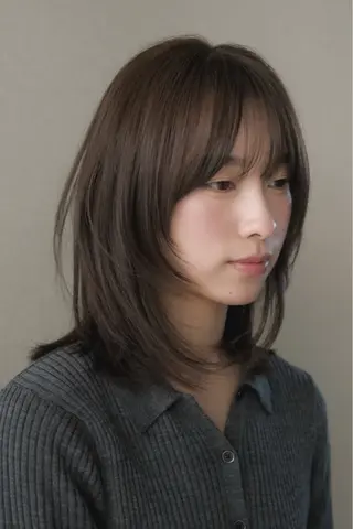 ミディアム 🫧ロングレイヤー 韓国透明感カラー🫧のヘアスタイル