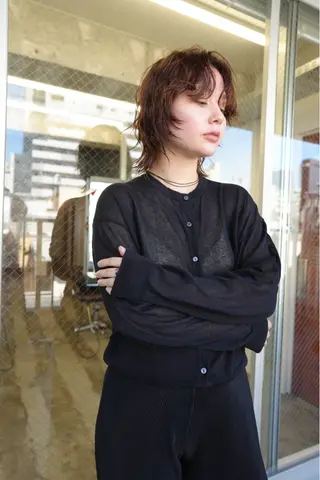 ミディアム パーマ shimoozaki Kazuyaのヘアスタイル
