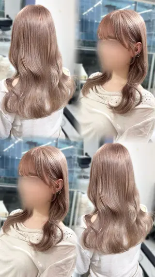 セミロング カラー 盛れる顔周り🤍渋谷 Risa🎀のヘアスタイル