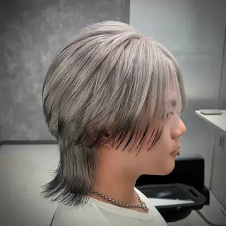 ミディアム カラー メンズ メンズ♱ハイトーン♱ ウルフʜᴀʀᴜᴋᴀのヘアスタイル