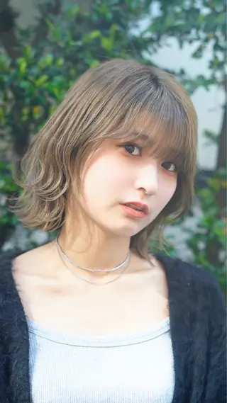 ミディアム 🔥コテ巻き風 ボブパーマ🔥のヘアスタイル