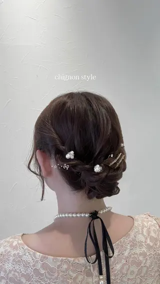 ミディアム ヘアアレンジ ふわモテ/艶カラー yuki♡♡のヘアスタイル