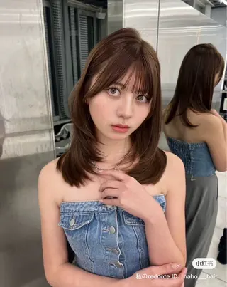 ミディアム 銀座/韓国/ワンホン 🤍艶髪🖤nahoのヘアスタイル