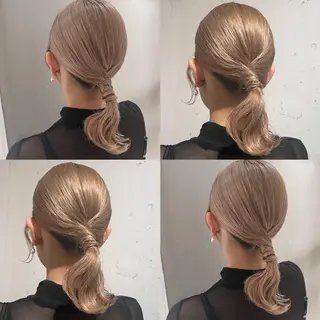 ミディアム ヘアアレンジ カジュアルを女っぽく 𝗮𝘆𝗮𝗰𝗼のヘアスタイル