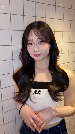ロング カラー パーマ ヘアアレンジ 韓国風レイヤー特化 美容師/リョウヤのヘアスタイル