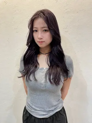 ロング カラー 渋谷 留菜のヘアスタイル